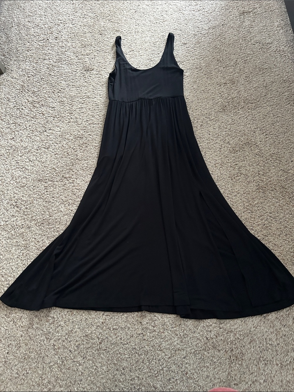 Black Scoop-Neck Maxi Dress - Women